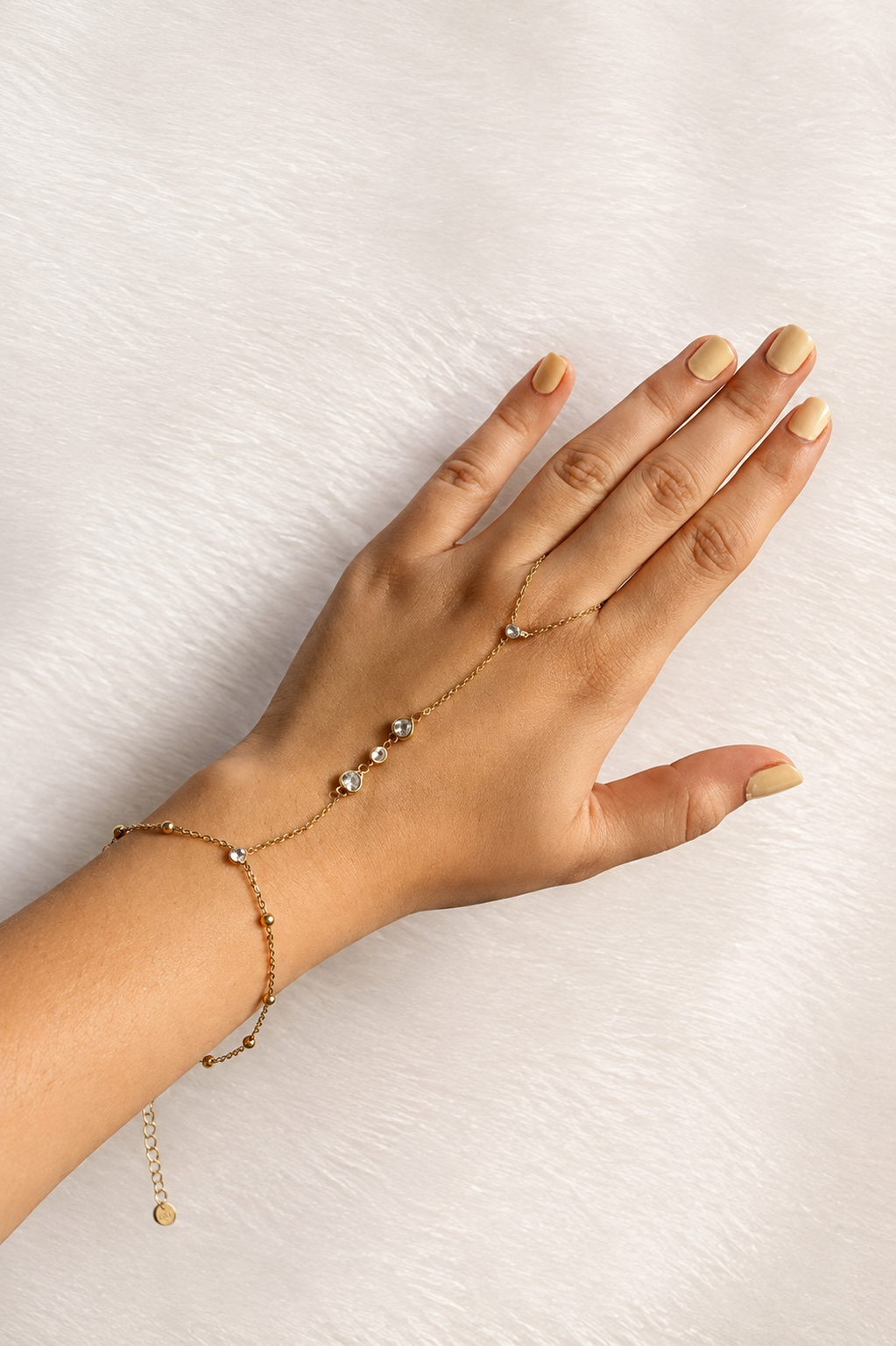 Serene Solitaire Hand Chain