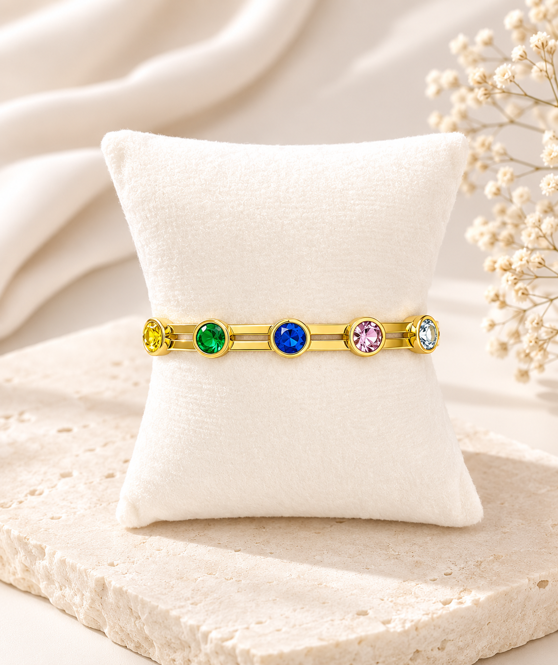 Rainbow Solitaire Bangle