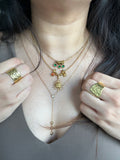 Emerald Trio Heart Necklace