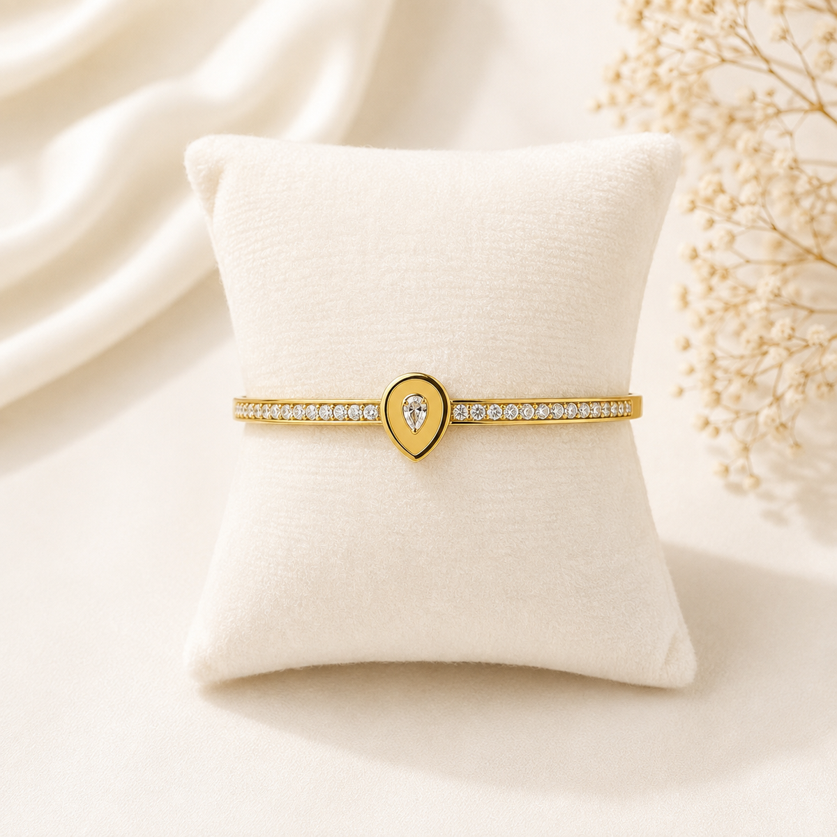 Elara Teardrop Crystal Bangle