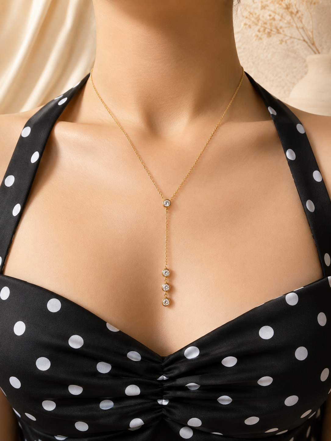 Celeste Crystal Y Necklace