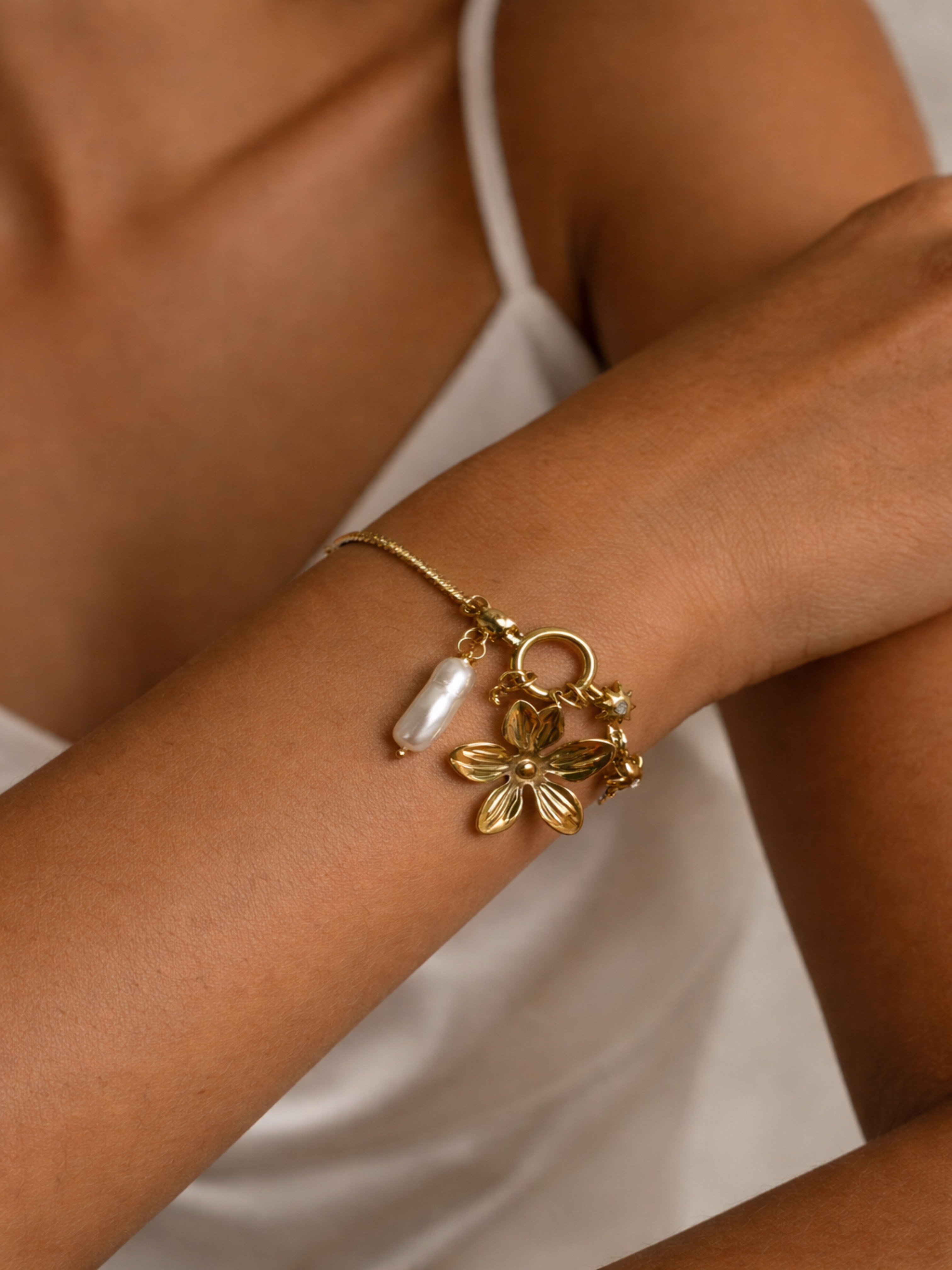 Floral Charm Bracelet