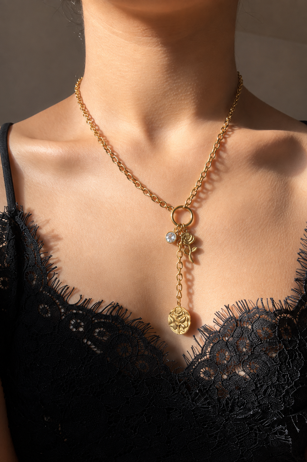 Golden Bloom Charm Necklace